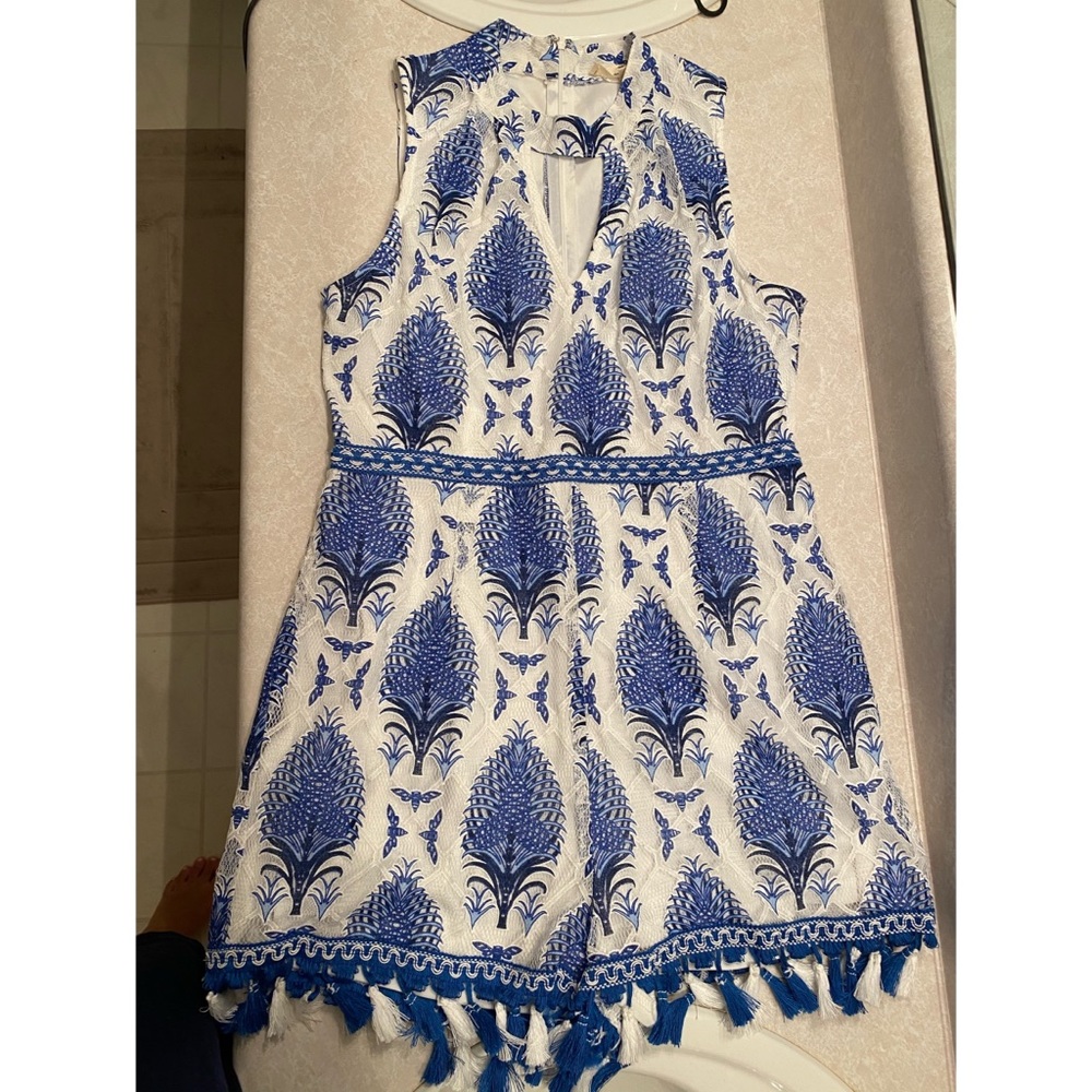 Blue Floral Romper